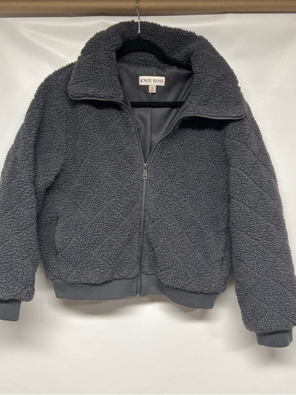Knox Rose Gray Sherpa Lined Jacket